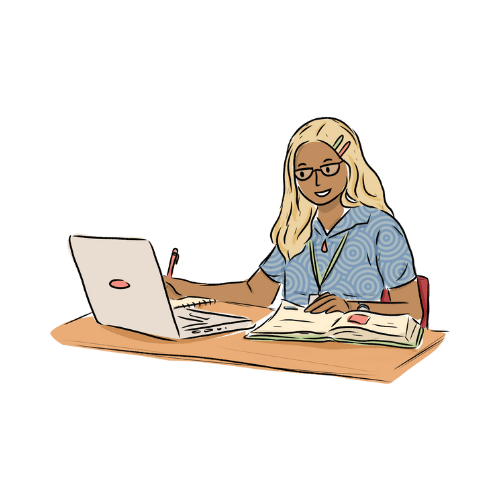 Girl studying